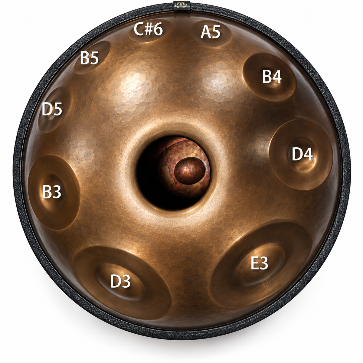 Bernstein Handpan | F Pygmy | 21 Töne | Edelstahl
