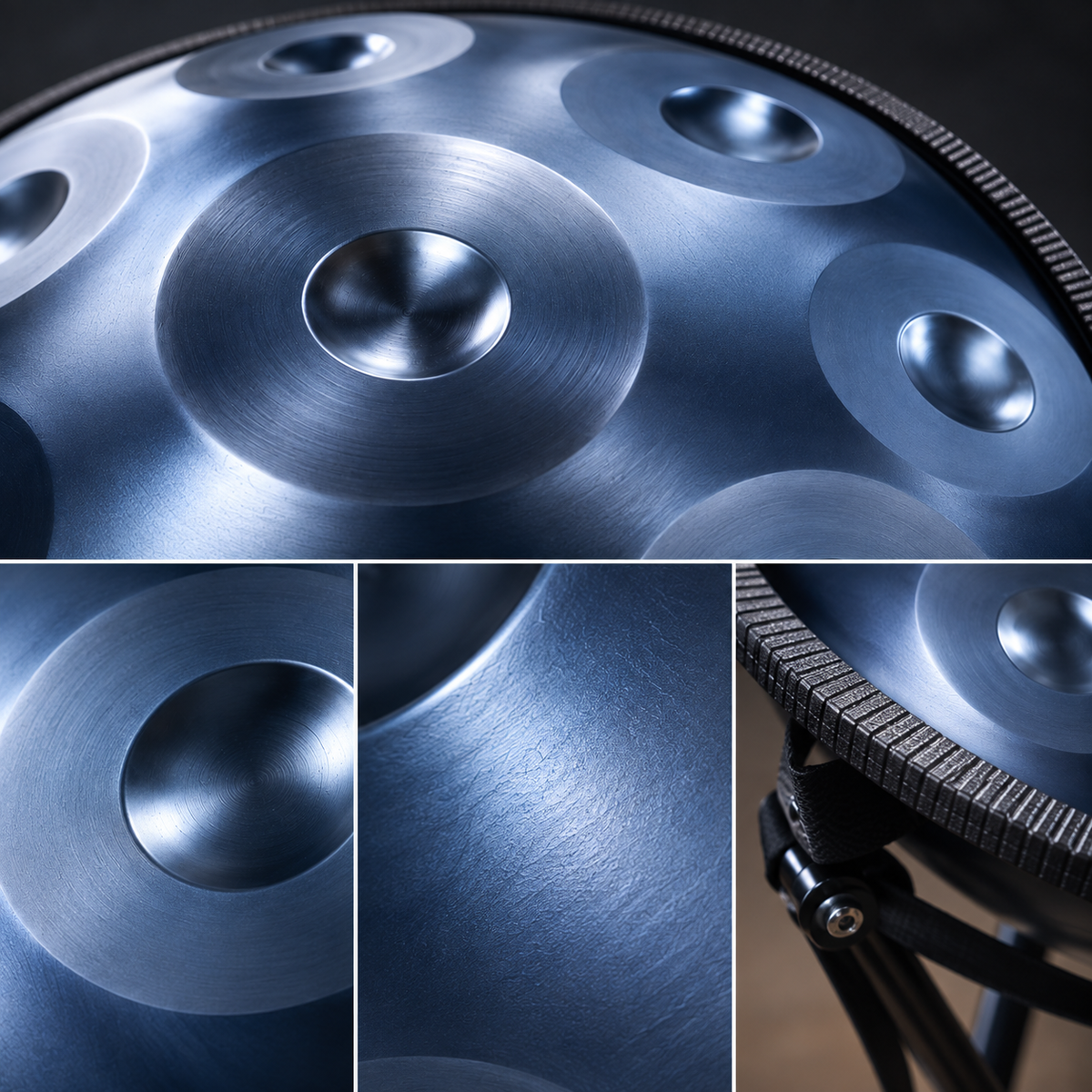 Tiefenruhe Handpan | D Kurd | Edelstahl | 9, 10 & 12 Töne | 440 Hz