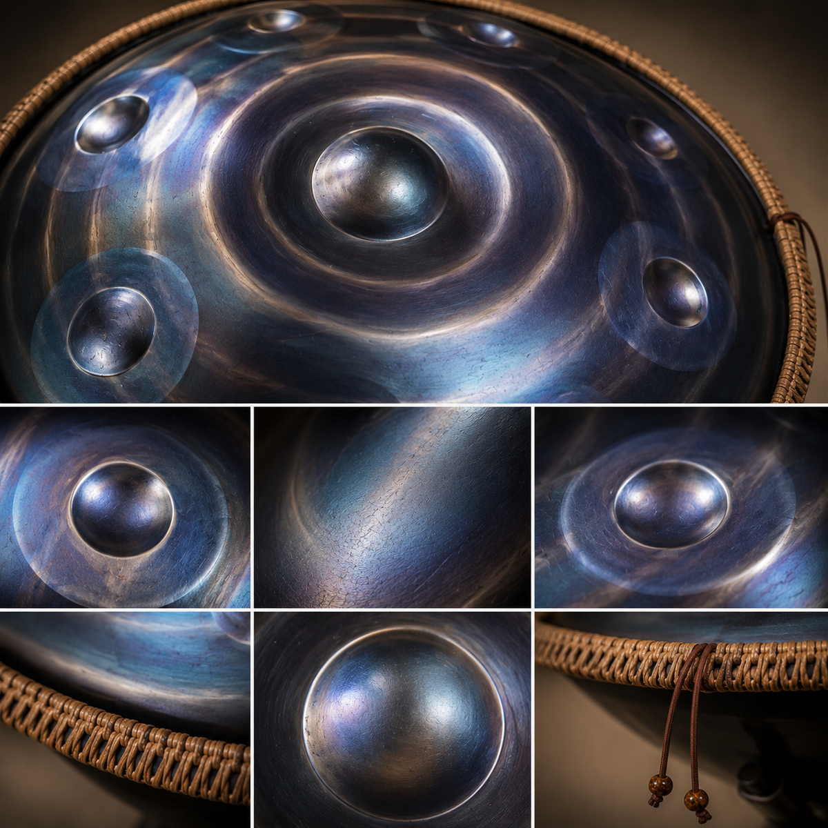Nachtklang Handpan | D Minor | Edelstahl | 9 & 10 Töne