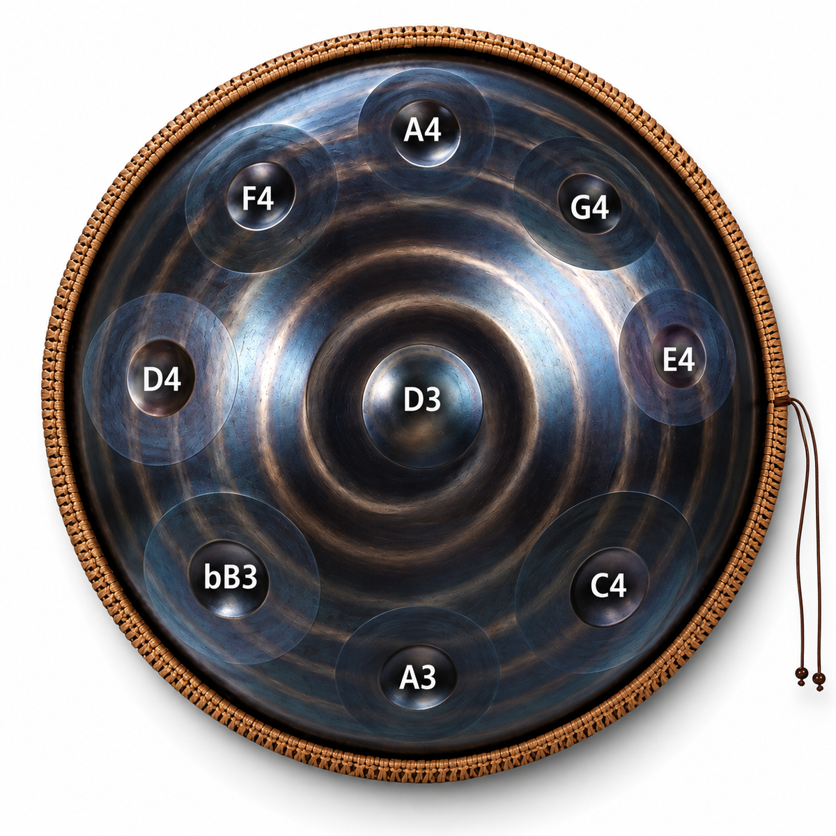 Nachtklang Handpan | D Minor | Edelstahl | 9 & 10 Töne