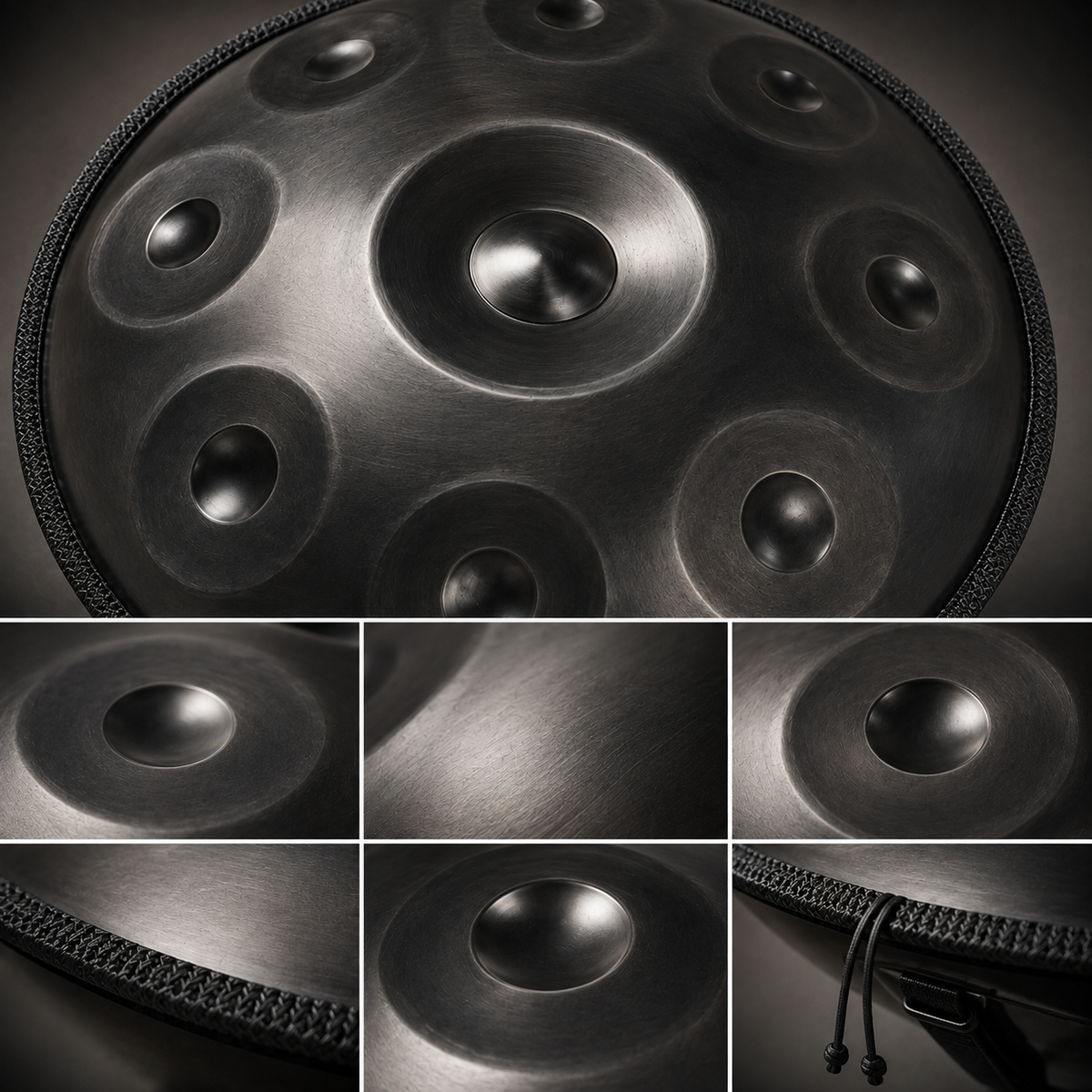 Schiefer Handpan | D Kurd | Nitrierter Stahl | 9, 10, 12 & 14 Töne