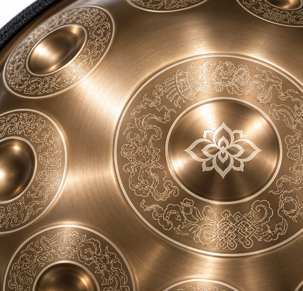 Lotosblüte Handpan | D Kurd | Edelstahl | 9, 10, 12 & 14 Töne